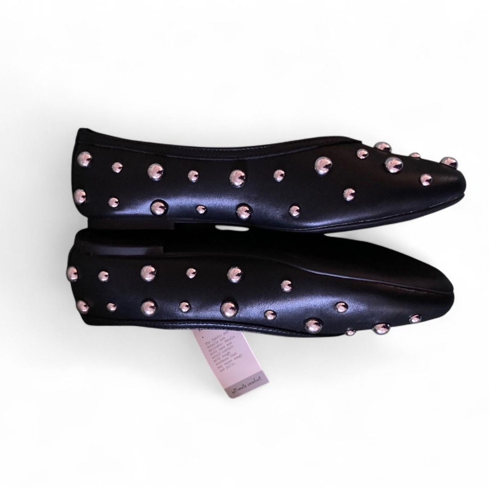 black studded ballet flats
